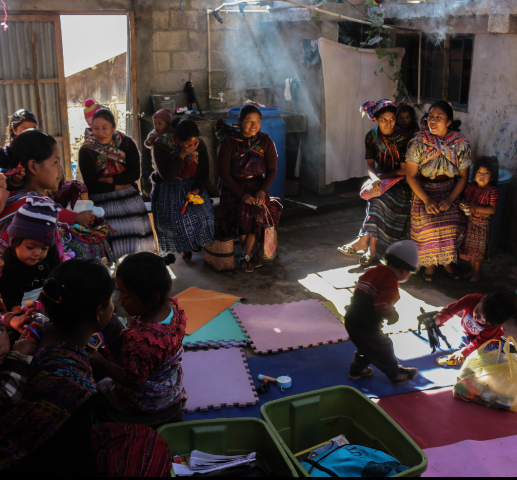 Mayan women sitting in circle in Guatemala